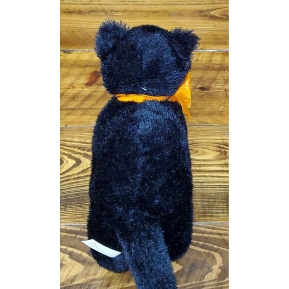 Kellytoy Black Cat Plush Halloween Orange Bow Ears 2010 Stuffed Animal Toy - Picture 7 of 9